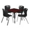 Regency Tables > Height Adjustable > Square Table & Chair Sets, 30 W, 30 L, 23-37 H, Mahogany TB3030MHAPBK40BK - alternate 1